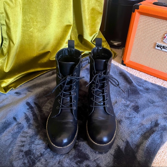 Dirty Laundry Shoes Platform Black Combat Boots Dr Martens